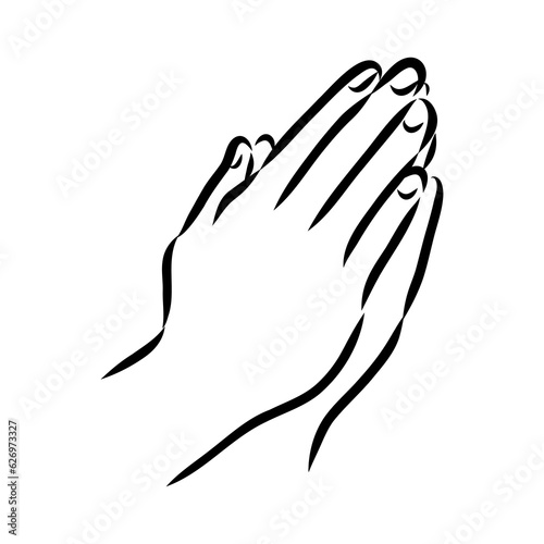 hands folded in a prayer to god hands in prayer, vector