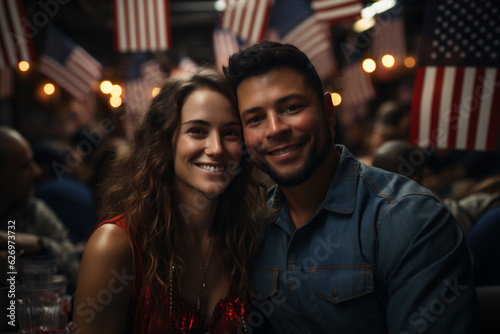 Close up of american mixed race couple. Two young people staying happy together. Fine portrait about diversity  happy real love concept. AI Generative