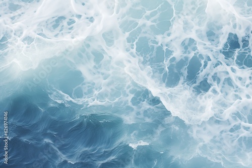 Cool Deep Ocean Waves, White Foam. Clean Water