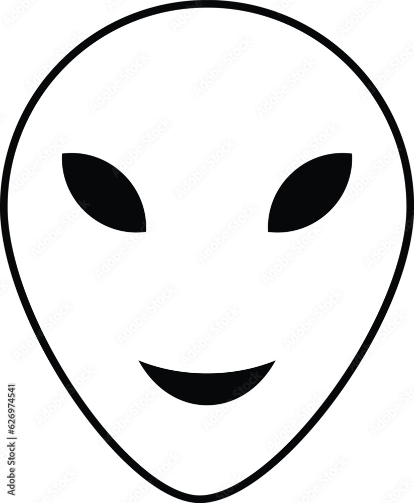 Fototapeta premium Extraterrestrial alien face outline icon. linear style sign for mobile concept and web design. humanoid alien head simple line vector icon. Symbol, logo illustration.