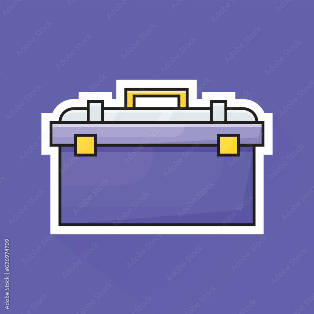 Illustration Vector of Purple Toolbox in Flat Design Illustration Vector of Purple Toolbox in Flat Design