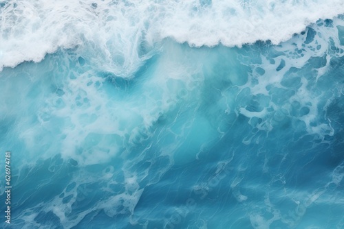 Cool Deep Ocean Waves, White Foam. Clean Water