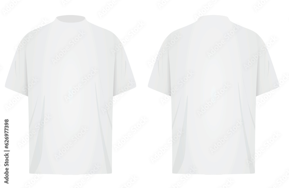White rep neck t shirt. vector illustration