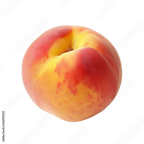 Fresh peach isolated on transparent background