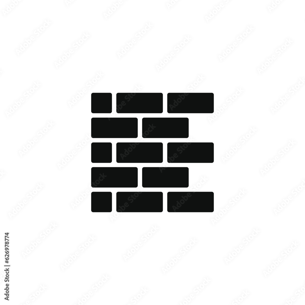 Brick wall icon isolated on white background Brick wall icon isolated on white background