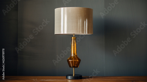 A chic vintage mid-century modern lamp featuring sleek lines and a unique silhouette Generative AI