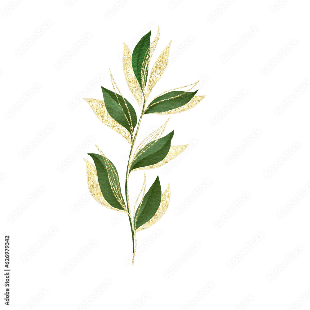 Elegant watercolor leaf