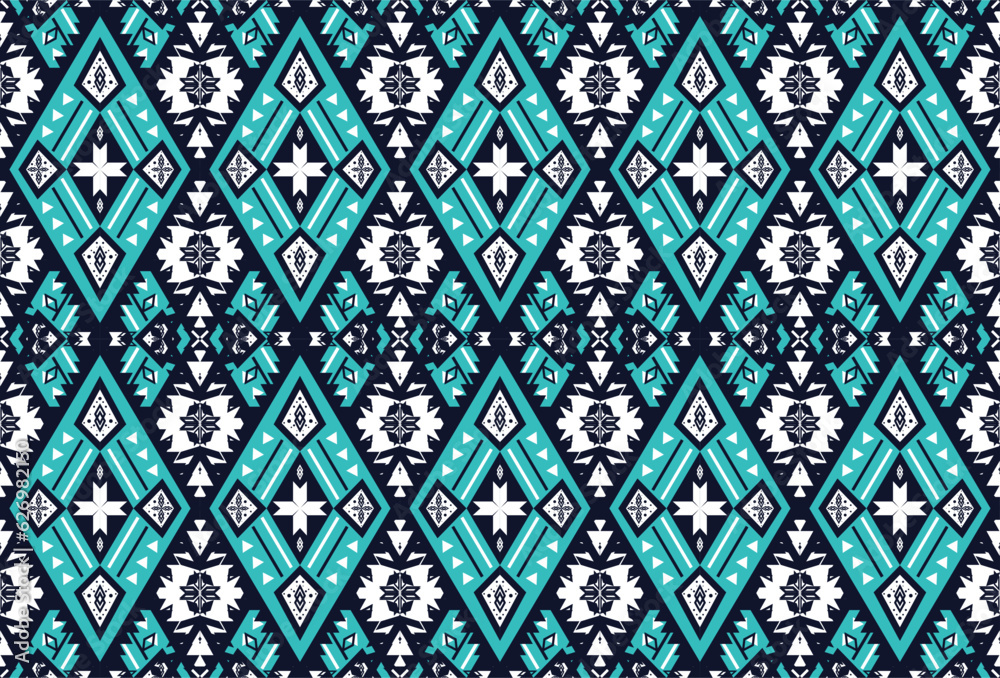 Geometric ethnic oriental seamless pattern design. Design for background, wallpaper, carpet, fabric, clothing, scarf, handkerchief. Abstract background. Navajo motifs.