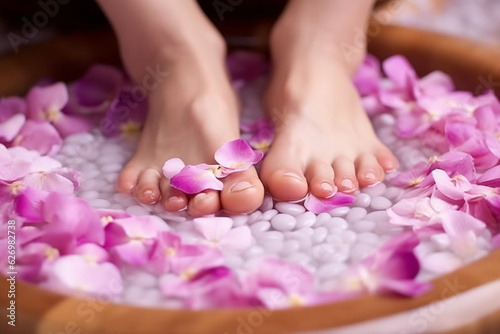 Female feet spa for relax.Generative Ai. © Inlovehem