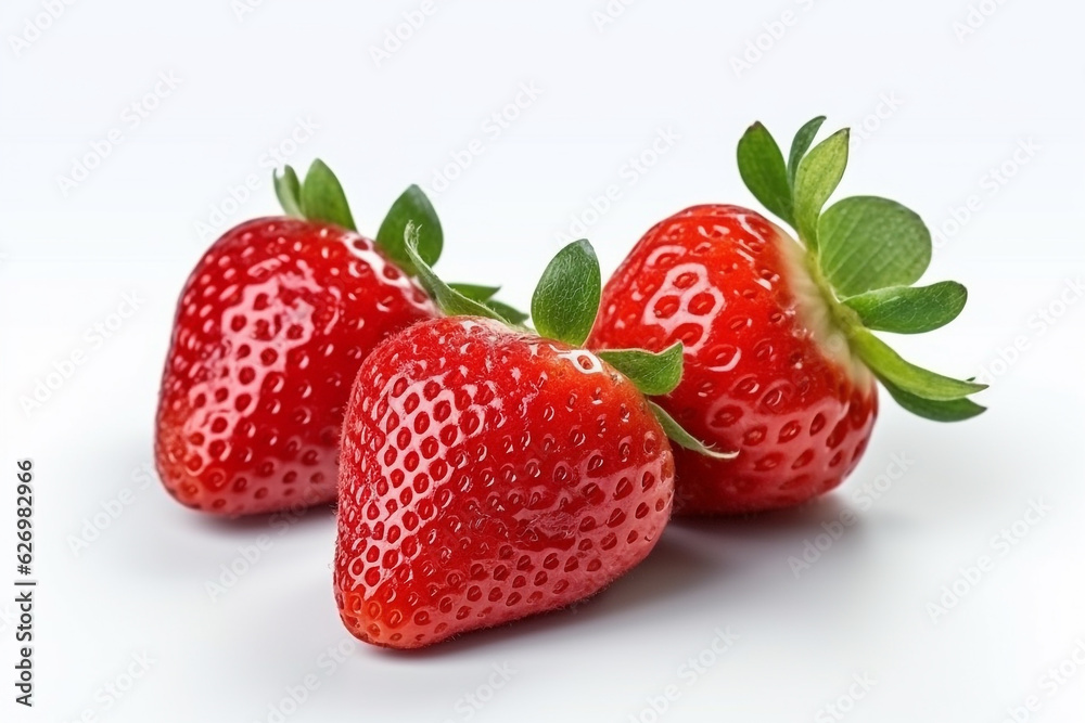 Strawberry isolated on white background.Generative Ai. Strawberry isolated on white background.Generative Ai.