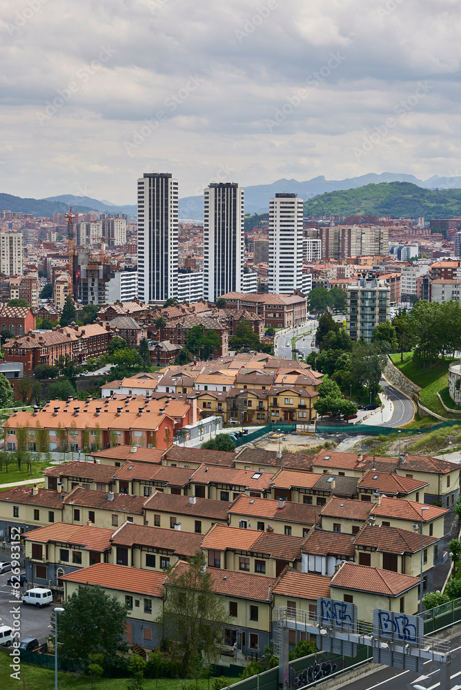 Fototapeta premium Santa Ana Neighborhood and Basurto Towers, Basurto, Bilbao, Biscay, Basque Country, Spain, Europe.