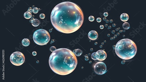 Wallpaper Mural Vector realistic soap bubbles foam collection on trans.Generative AI Torontodigital.ca