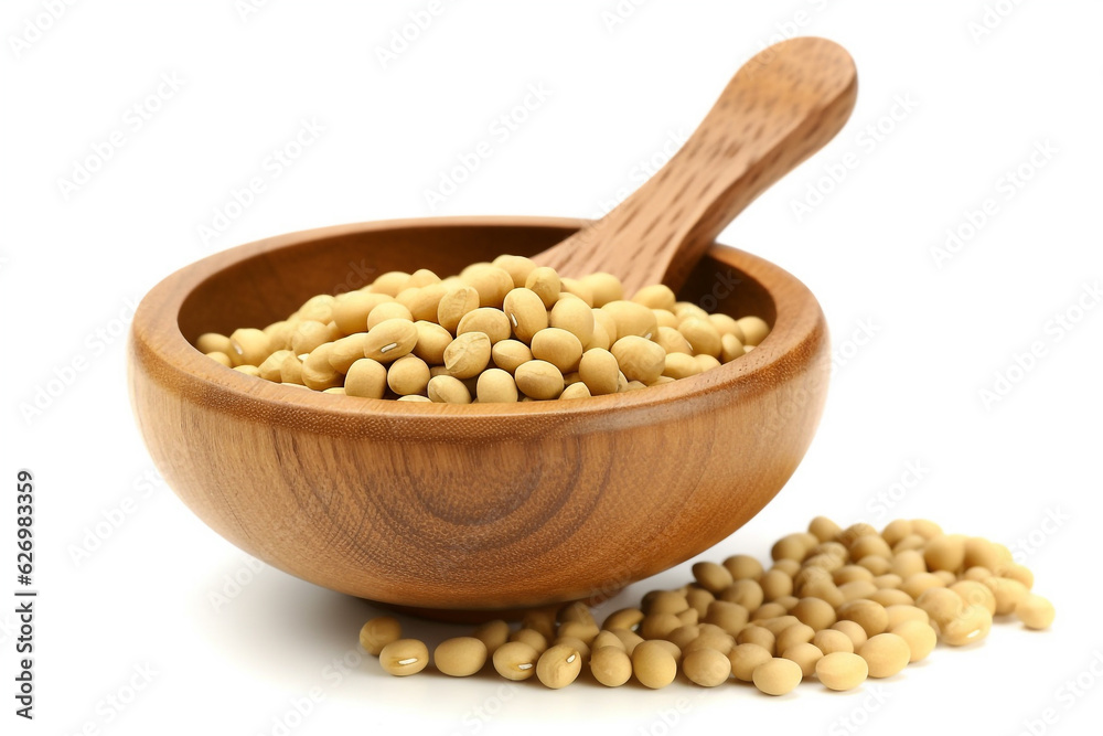 Soybean seeds isolated on white background.Generative Ai. Soybean seeds isolated on white background.Generative Ai.