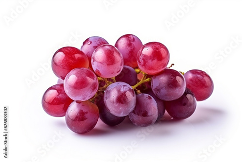 Red grape isolated on white background.Generative Ai.