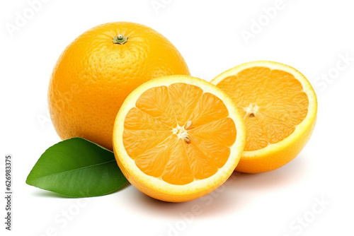 Orange fruit isolated on white background.Generative Ai.