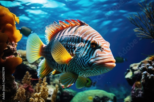 fish on coral reef underwater  AI Generated
