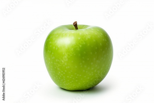 Green apple isolated on white background.Generative Ai.