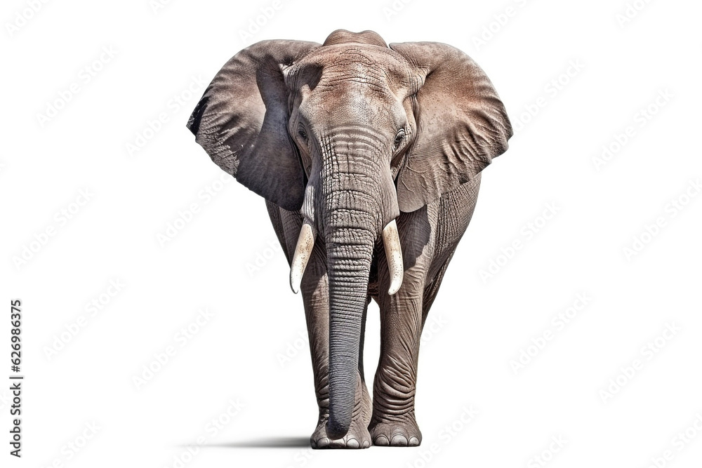 Obraz premium Elephant isolated on white background.Generative Ai.
