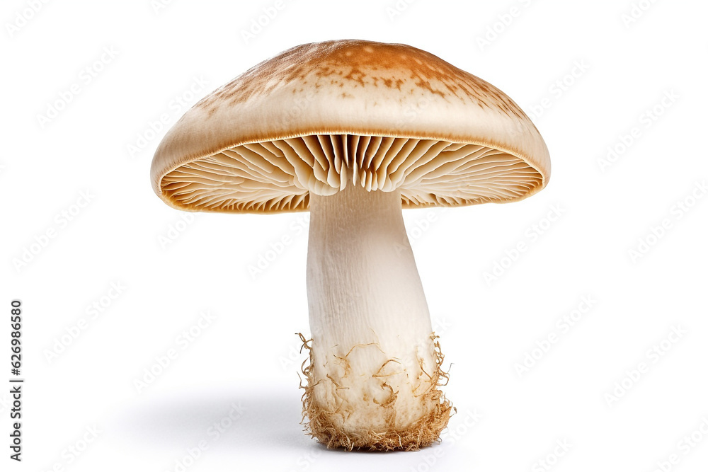 Mushroom isolated on white background.Generative Ai. Mushroom isolated on white background.Generative Ai.