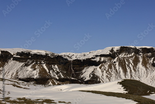 view of a mountain landscape in south iceland