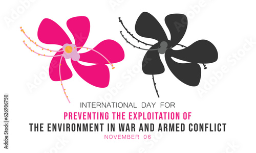 international day for preventing the exploitation of the environment in war and armed conflict. background, banner, card, poster, template. Vector illustration.