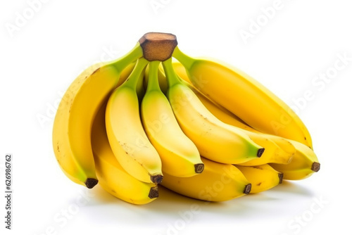 Banana isolate on white background.Generative Ai.