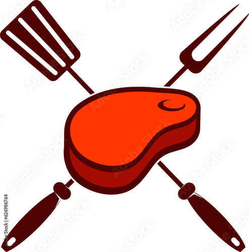 Grill labels. Bbq and grill icons. Design elements for logo, label, emblem, sign, restaurant menu. Vector illustration.