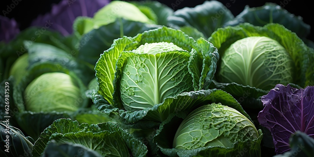 AI Generated. AI Generative. Fresh organic green cabbage plant vegetable countryside organic eco meal food AI Generated. AI Generative. Fresh organic green cabbage plant vegetable countryside organic eco meal food