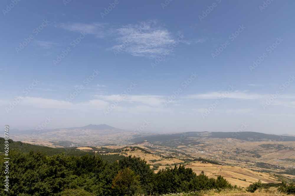 Fototapeta premium landscape with view on wind turbine power plant