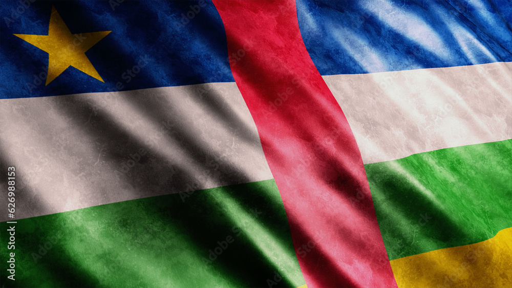 Fototapeta premium Central African Republic National Grunge Flag, High Quality Grunge Flag Image