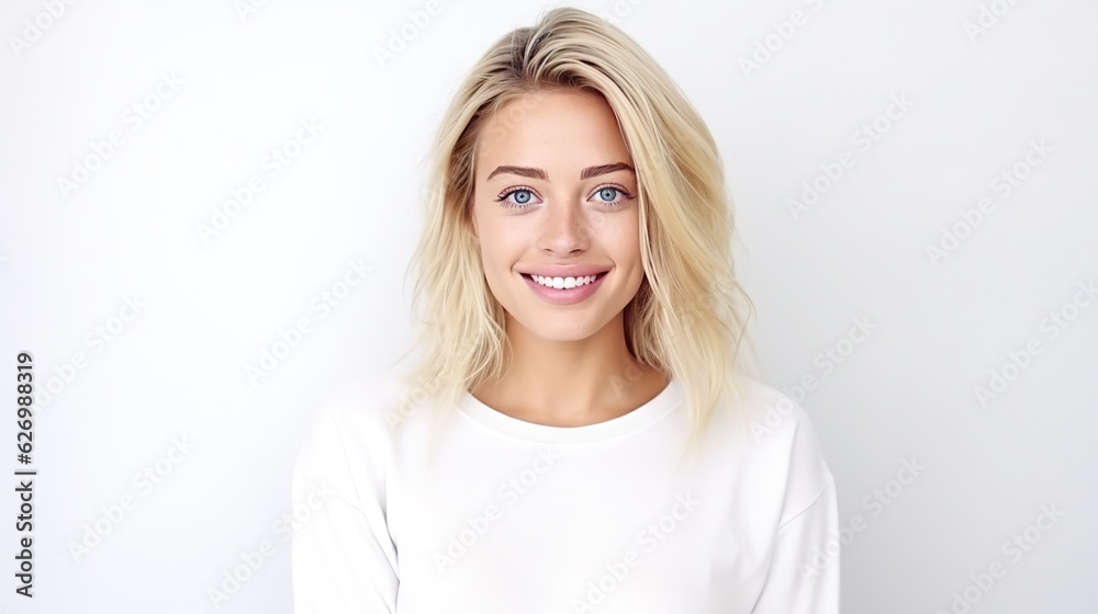 portrait of a beautiful woman isolated on white background with generative ai portrait of a beautiful woman isolated on white background with generative ai