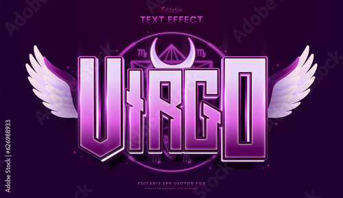 decorative editable pink virgo text effect vector design