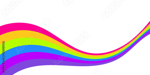 Colorful abstract perspective line stripes with 3d dimensional effect isolated on white.