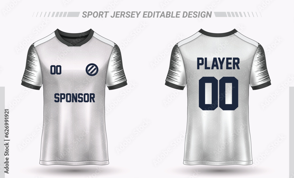 Naklejka premium Soccer jersey sport t-shirt with front and back design for sublimation