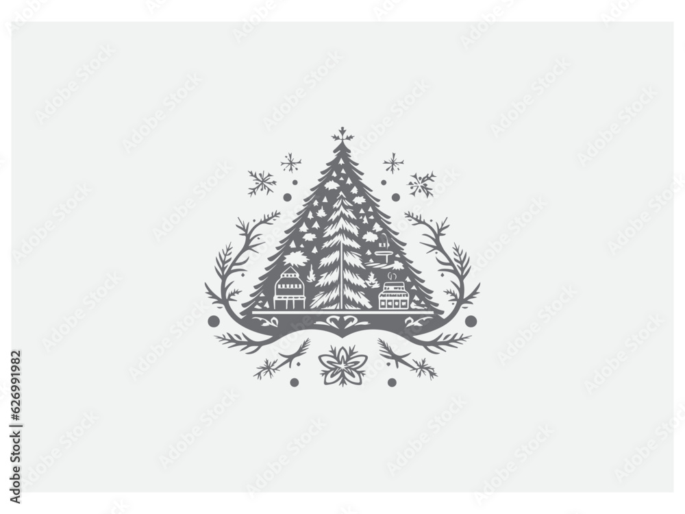 Christmas logo premium vector, vector and illustration, Christmas logo premium vector, vector and illustration,