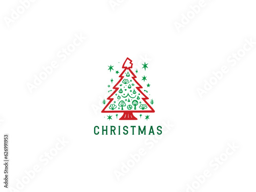 Christmas logo premium vector, vector and illustration, 