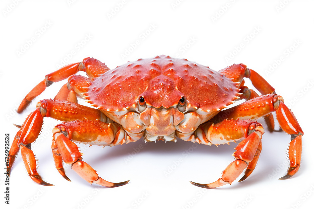 Crab isolated on white background.Generative Ai.
