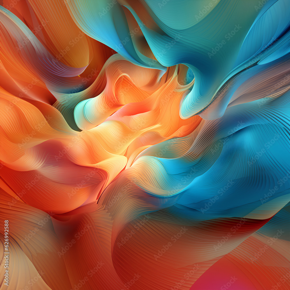 Fototapeta premium Colorful Abstract flowing wave lines. Design element for technology, science, modern concept illustration background generative AI