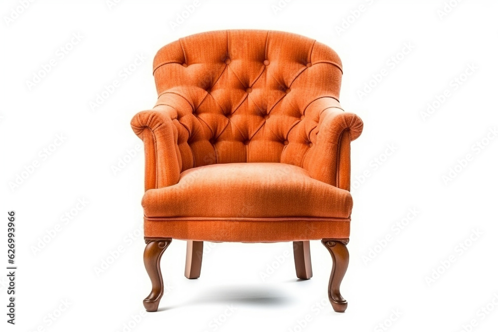 Chair isolated on white background.Generative Ai. Chair isolated on white background.Generative Ai.
