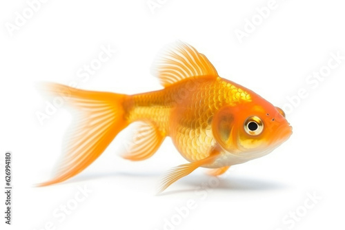 Gold fish isolated on white background .Generative Ai.