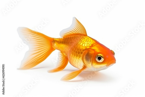 Gold fish isolated on white background .Generative Ai.