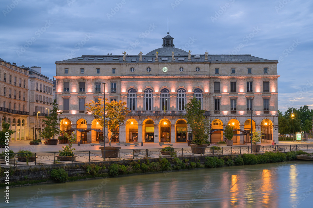 Evening View of the Town Hall of Bayonne, France