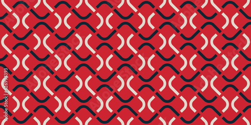 Abstract geometric seamless pattern, vector elegant color rhythmic repeating texture with wavy intertwining lines ornament