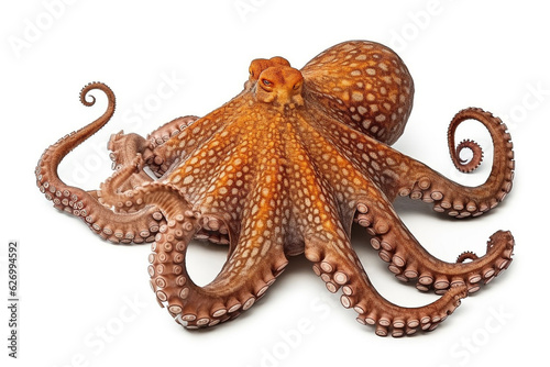 Octopus isolated on white background.Generative Ai.