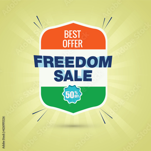 illustration of independence day in India celebration on August 15. grand sale