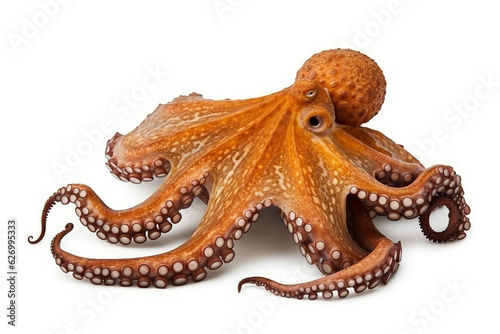 Octopus isolated on white background.Generative Ai.