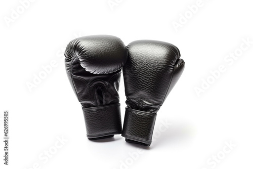 Boxing gloves with white background.Generative Ai. © Inlovehem