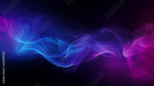 Purple blue abstract color gradient on black background, grainy texture website header design, blurred vibrant colors, AI
