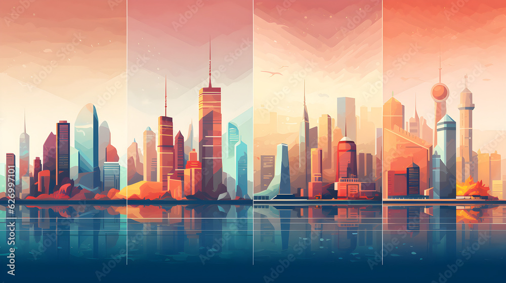 buildings and city, vector graphic illustration buildings and city, vector graphic illustration