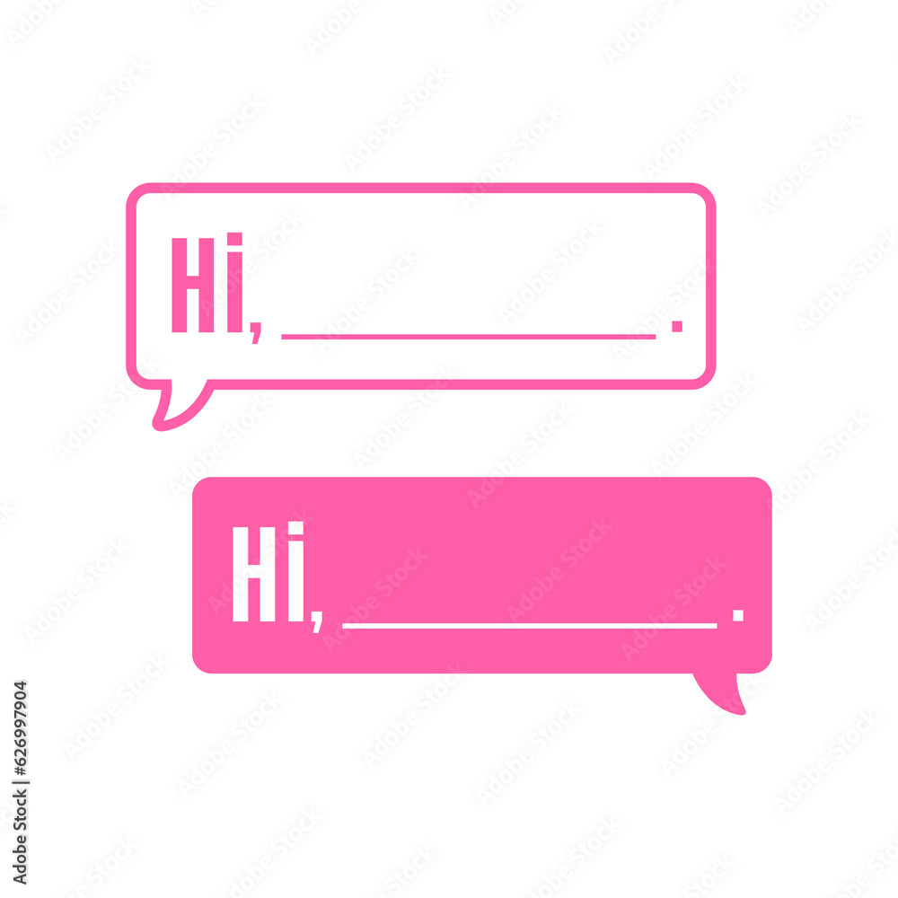HI Text Bubble, Text Bubble, Hello Text Bubble, UI Text Bubble, Text Box Vector, Pink Text Box, Vector Illustration Background HI Text Bubble, Text Bubble, Hello Text Bubble, UI Text Bubble, Text Box Vector, Pink Text Box, Vector Illustration Background